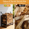 Garvee Small Firewood Rack Outdoor, Heavy Duty Metal Fireplace Log Holder Indoor, Wood Stove Accessories for Fire Pit, 17.5" W x 11.8" D x 15.7" H - 4 of 4