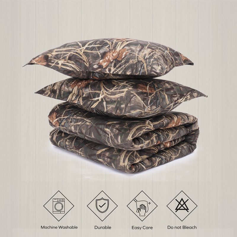 Realtree Max 4 Camo Queen Comforter Set Polycotton Rustic Farmhouse Bedding – Hunting Cabin Lodge Bed Set Prefect for Camouflage Bedroom, 3 of 8