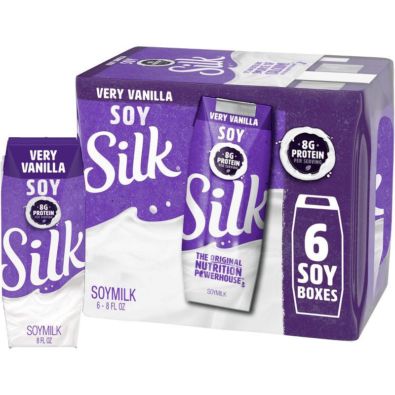 Silk Shelf-Stable Very Vanilla Soy Milk - 6ct/8 fl oz Boxes, 1 of 8