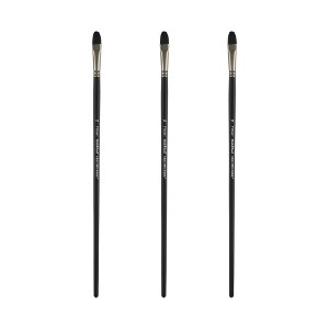 Black Swan Synthetic Red Sable Paint Brushes Filbert Sets of 2- Professional Quality Long Handle Paint Brushes in Assorted Shapes and Sizes for Oil, - 1 of 4