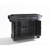 HomeStock  LaFayette Granite Top Rolling Kitchen Island Storage Cart, Microwave Stand, Spice Rack, Black - 2 of 4