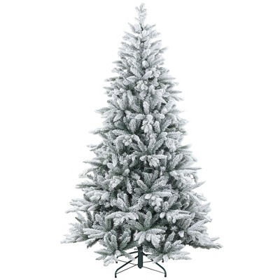 NicBex 7ft Snow Flocked Artificial Christmas Tree with 1401 Branch Tips and Metal Base for Home Office