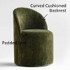 Modern Upholstered Dining Chair Set of 4 Chenille Dining Chair with Wheels Round Dining Room Chair for Kitchen,Indoor Furniture—Tanpinhause - 4 of 4
