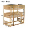 NicBex Triple over Twin Bunk Bed with Guardrail,Rubber Wood Triple Loft Bed with Ladder and Converts to 3 Twin Beds,Bunk Beds for Bedroom - 3 of 4