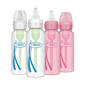 Dr. Brown's 8oz Anti-Colic Options+ Narrow Baby Bottle with Level 1 Slow Flow Nipple - 4pk - 0m+ - 1 of 4
