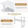 PAGED Mediterranean Narrow Console Table with Marble-Effect Top, Retro Entryway Table with Open Shelf, 2-Tier Storage Sofa Table for Entryway - 4 of 4