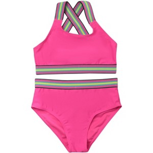 Just Love Girls’ UPF 50+ 2-Piece Bikini Swimsuit Set – Neon, Tie-Dye & Ombre Styles for Kids - 1 of 2