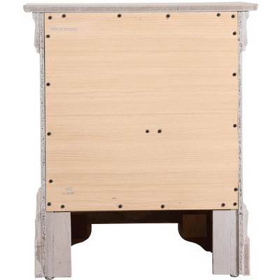 Elegant Champagne 2-Drawer Nightstand with Croc Textured Finish