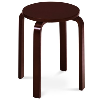 Tangkula Set of 4 Stacking Bentwood Stool Round Dining Chair Backless Bar Stool