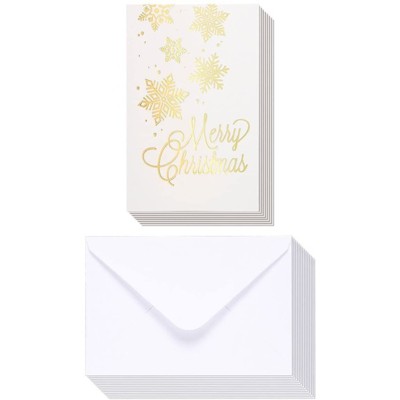 Best Paper Greetings 48-Pack Merry Christmas Greeting Cards Bulk Box Set - Xmas Gold Foil Design, With Envelopes, 4x6"