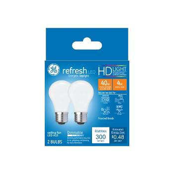GE 2pk 4W 40W Equivalent Refresh LED HD Ceiling Fan Light Bulbs White