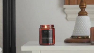 Amber Glass Jar Whiskey Caramel Scented Soy Candle