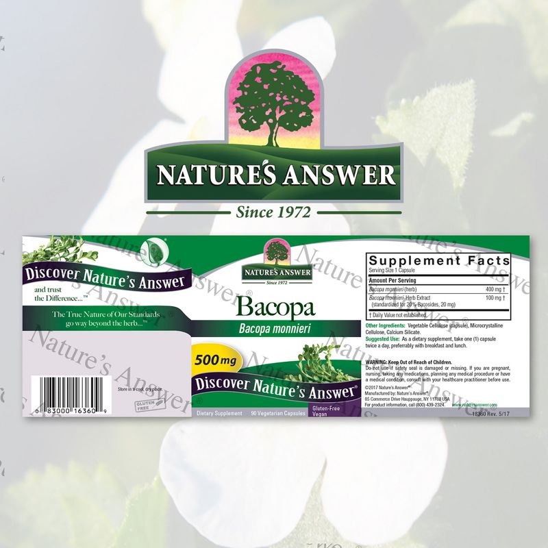 Nature's Answer Bacopa STD, Vegetarian Capsules, 90 Count, 2 of 4