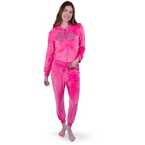 Barbie Velour Matching Family Zip Up Hoodie Tracksuit Pants Outfit Set Adult - 1 of 4