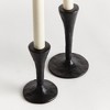 Plum & Post Noah Taper Holders, Set of 2 - Black, Cast Aluminum Design - 2 of 3