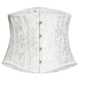 Allegra K Women's Floral Lace Up Corset Vintage Bustier Tube-Tops - 1 of 4