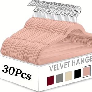 Racxily 30 Pack New Premium Quality Velvet Hangers Ultra Thin Non Slip Adult Felt Space Saving Hangers for Closet, 360¡ã Swivel Hook Hold - 1 of 3