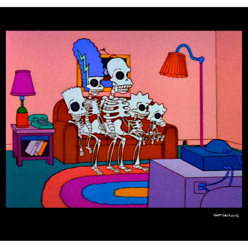 Men's The Simpsons Skeleton Family Inside House Sweatshirt, 2 of 6