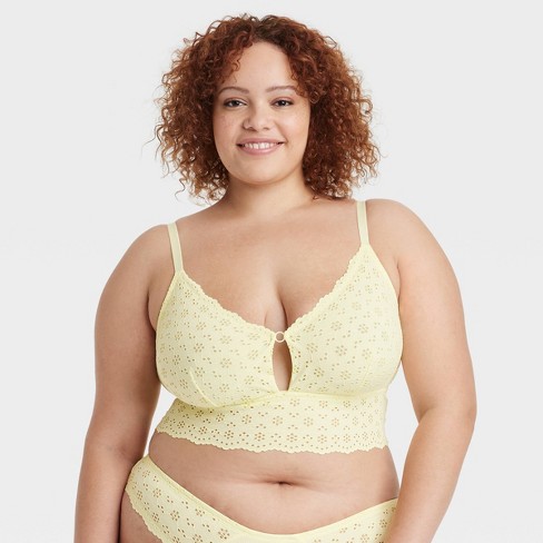 Women's Eyelet Bralette - Colsie™ Light Yellow 2X