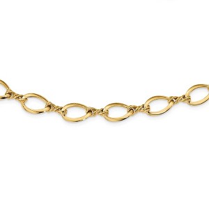 Black Bow Jewelry 8.25mm 14K Yellow or White Gold Fancy Open Link Chain Necklace, 18 In - 1 of 4