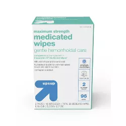 Medicated Hemorrhoid Fragrance free Wipes - 96ct - up & up™