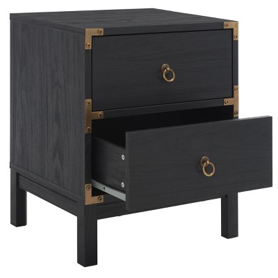Galio Black and Gold 2-Drawer Nightstand