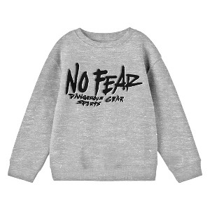 No Fear Floating Flame Graphic Crew Neck Long Sleeve Athletic Heather Youth Sweatshirt - 1 of 2