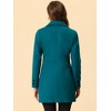 Allegra K Women's Notched Lapel Double Breasted Long Trench Coat - 4 of 4