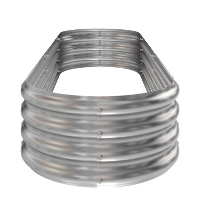 Large Silver Galvanized Steel Raised Garden Bed Planter