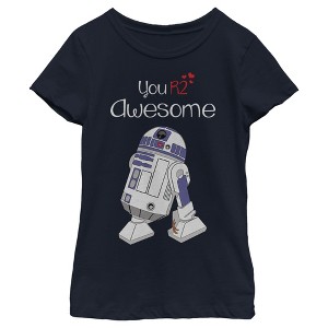 Girl's Star Wars Valentine's Day You R2 Awesome T-Shirt - 1 of 4