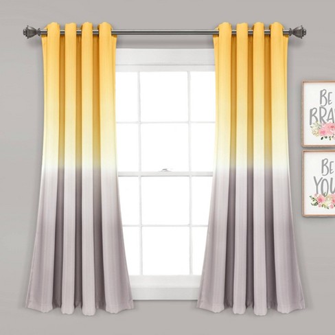 Light Filtering Window Curtain Panels, Yellow And Gray Curtains