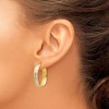 Black Bow Jewelry 5.5mm x 27mm (1 1/16 Inch) 14k Yellow Gold & White Rhodium Oval Hoops - 3 of 4