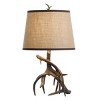 Dalton Table Lamp Dark Brown Finish - StyleCraft: Polyresin Base, Beige Polyester Shade, 3-Way Rotary Switch - image 2 of 4