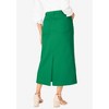 Jessica London Women's Plus Size Classic Cotton Denim Midi Skirt - 3 of 4
