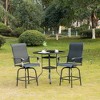 Resenkos 2 Outdoor Swivel Bar Stools Set, Armrests, Bar Height Patio Chairs,Steel, Sling Fabric, - 3 of 4