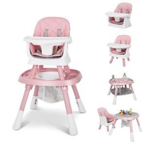 Kinder King 15 in 1 Baby High Chair, Coverts to Rotatable Activity Play Center/Infant Dining Booster Seat, Detachable Toys, Removable Tray - 1 of 4