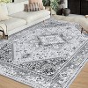 Acekool Washable Vintage Oriental Area Rug, Stain-Resistant Non-Slip Soft Low Pile Carpet for Bedroom, Living Room, Dining, pink4x6 - 3 of 4