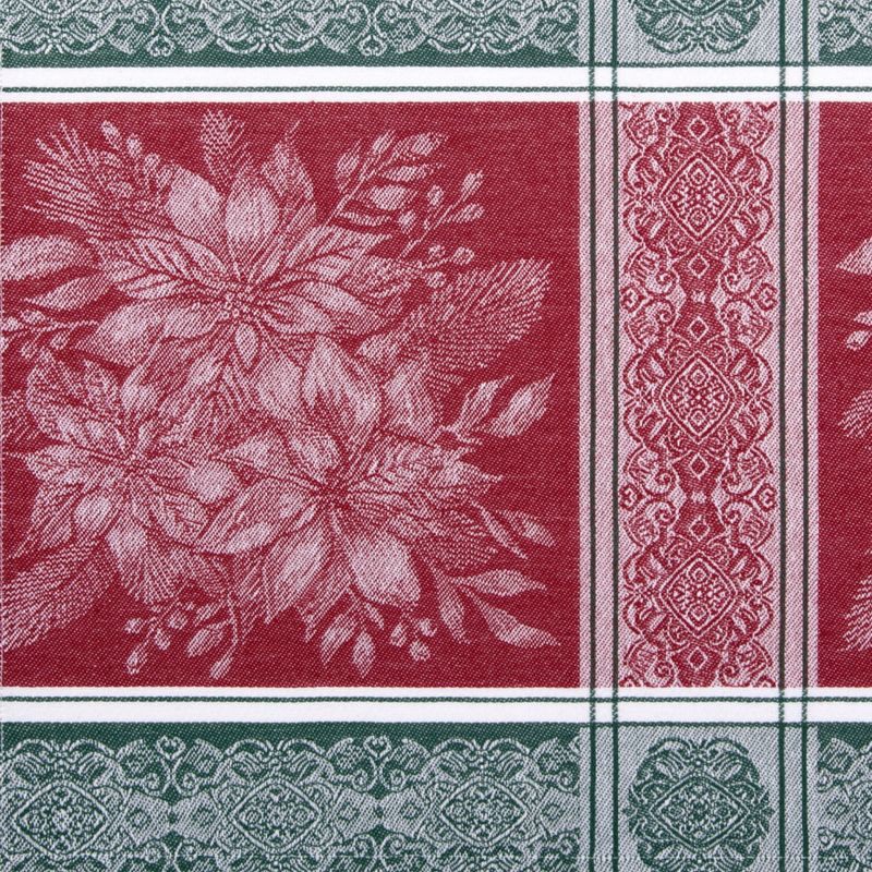 Poinsettia Plaid Jacquard Tablecloth - Elrene Home Fashions, 3 of 4