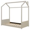 CAVINAS Twin/Full Size Velvet House-Shaped Bed Frame,Platform Floor Bed for Kids Room,Bedroom - 3 of 4
