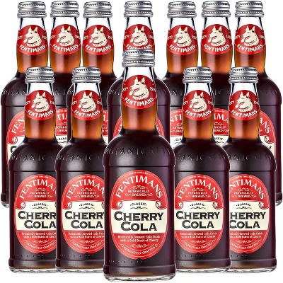 Fentimans Botanically Brewed Cherry Cola Sparkling Soda, 12 Pack, 9.3 fl oz Bottles – Premium Craft Soda/Mixer for Cocktails & Refreshing Drinks