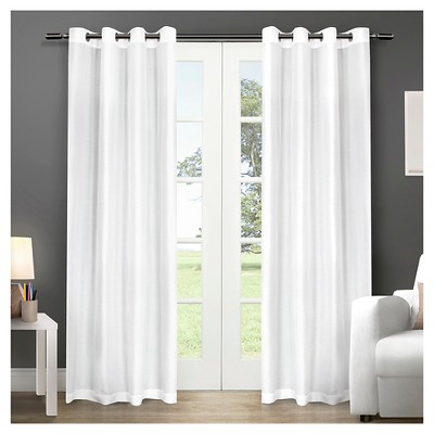 Set of 2 84"x54" Chatra Faux Silk Grommet Top Window Curtain Panel Winter - Exclusive Home