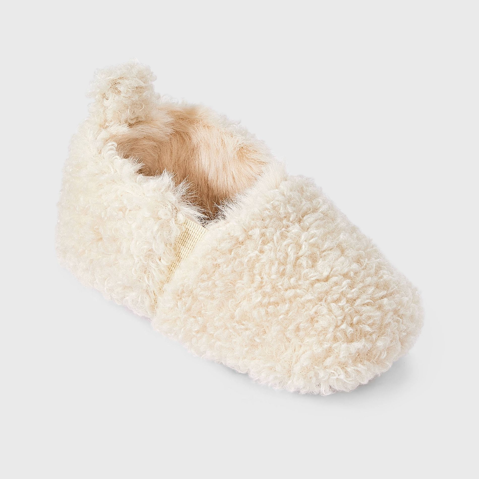 Baby Christmas Bootie Slippers - Cloud Island™ Cream 0-3M