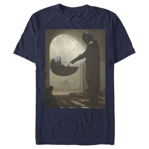 Men's Star Wars The Mandalorian The Child and Bounty Hunter Portrait Scene T-Shirt - 1 of 4