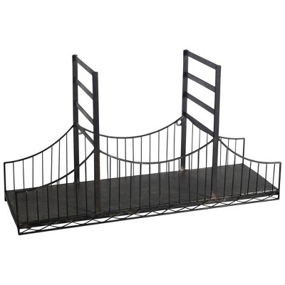 HomeRoots 12" Black Metal Novelty Wall Mounted Accent Shelf