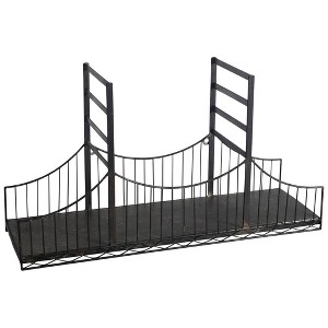 HomeRoots 12" Black Metal Novelty Wall Mounted Accent Shelf - 1 of 4