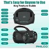PHILCO Wired Bluetooth Boombox with CD & Cassette Player Cassette Recorder, Bluetooth Audio MP3/WMA/CD-R/CD-RW Compatible, FM Radio, Aux & jack - 3 of 4