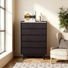 LuxenHome 46.8” Modi Wenge 5-Drawer Accent Chest with Raised Sides, Faux Marble Top, Manufactured Wood Brown - 4 of 4