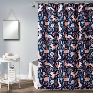 72"x72" Kids' Pixie Fox Shower Curtain - Lush Décor - 1 of 4