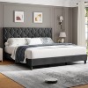 Heavy-Duty Upholstered Platform Bed Frame with Wooden Slats Support, No Box Spring Needed, Noise-Free, Easy Assembly - 3 of 4