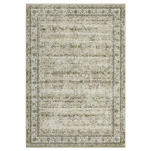 Washable Vintage Floral Distressed Rug Non Slip Low Pile Rug Soft Throw Floor Cover Foldable Indoor Carpet for Living Room Bedroom - 1 of 4